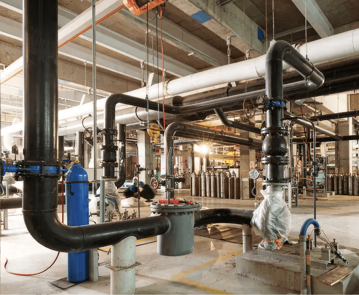 Industrial pipework, pumps, and mechanical installations